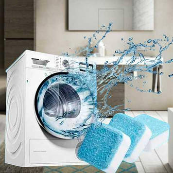 Антибактеріальний засіб очищення пральних машин Washing mashine cleaner №2 у шипучих таблетках 12 шт Дропшипинг