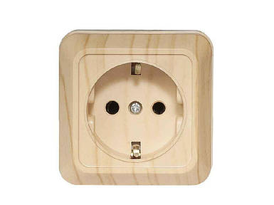 Розетка електрична з заземленням Opera 2804 (Сосна) ТМ LUXEL FG