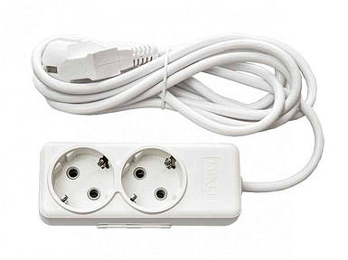 Подовжувач електричний 3м 2 гнізда земля AURA 7313 ТМ LUXEL FG