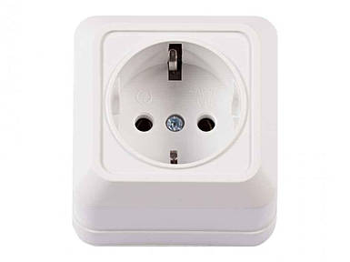 Розетка електрична з заземленням OPERA 2004 (Білий) ТМ LUXEL FG
