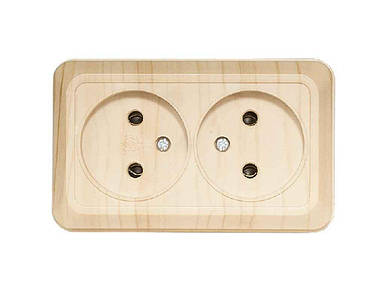 Розетка електрична Подвійна Opera 2807 (Сосна) ТМ LUXEL FG