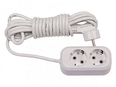 Подовжувач електричний 5м 2 гнізда земля 7115 ТМ LUXEL FG