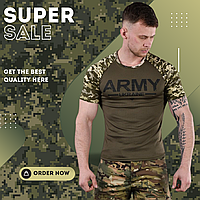 Тактическая потоотводящая футболка пиксель, Военная футболка армия Украины, Армейская футболка CoolMax пиксель
