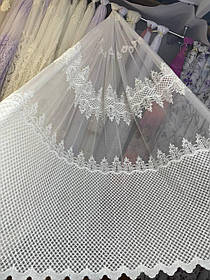 Тюль бамбук, шинель вишивка заввишки 2,8 м. крем