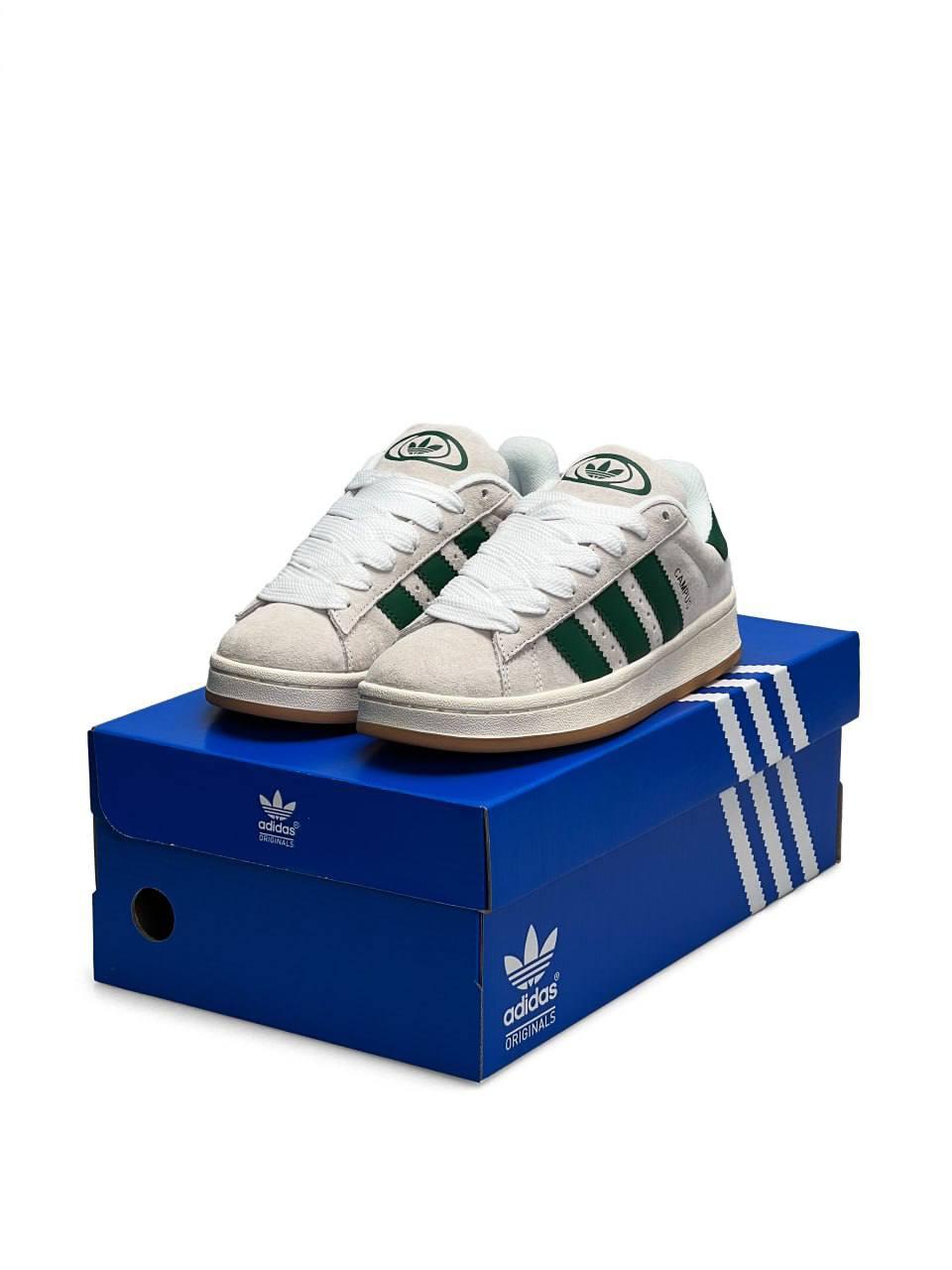 Жіночі кросівки Adidas Campus PRM Gray Green (Сірі) Взуття кеди Адідас Кампус ПРМ натуральна замша демісезон