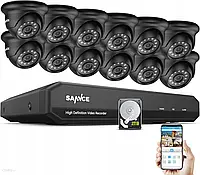 Sannce 16Ch Zestaw Kamer Cctv 1080P Full Hd-2Tb Sedt61Br212Gl