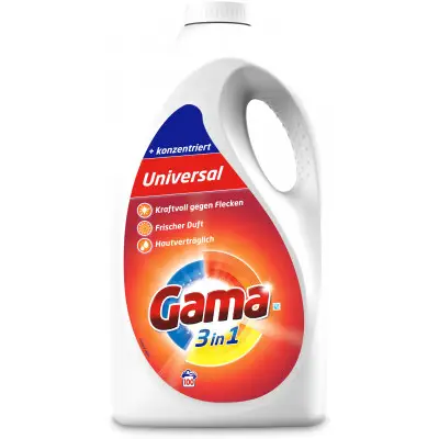 Гель для прання Gama 3in1 Universal на 100 прань 5 л
