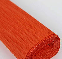 Гофрированная Креп бумага оранжевая плотность 100 г/м2, размер рулона 0,5 м*2.5 м