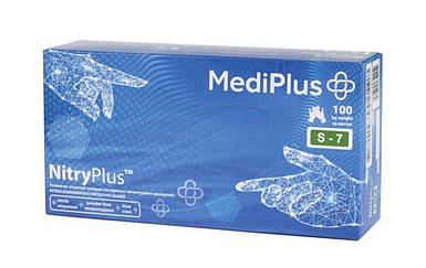 Рукавички нітрилові сині NitryPlus, р. S (50пар)