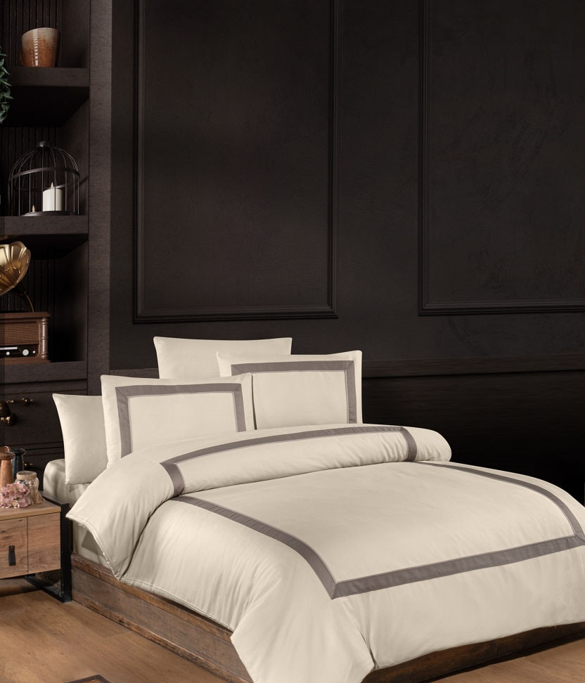 Комплект постільної білизни First Choice Deluxe Satin 200х220 Belezza Cappuccino