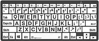 Bsp Europe A/S Pc Xl Print Bluetooth Mini Logickeyboard (Typ: Us, Czarne Znaki / Białe Tło) Lkb-Lpbw-Btpc-Us (Lkblpbwbtpcus)