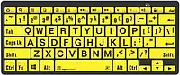 Bsp Europe A/S Pc Xl Print Bluetooth Mini Logickeyboard (Typ: Us, Czarne Znaki / Żółte Tło) Lkb-Lpby-Btpc-Us