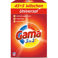 Стиральный порошок Gama 3в1 Universal на 50 стирок 3 кг