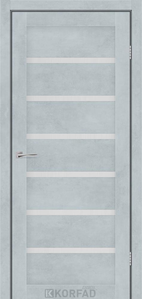 Двері міжкімнатні Korfad Express Delmont - Цемент світлий (зі склом сатин), фото 1