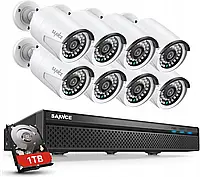 Sannce 8Ch 5Mp Poe Sieciowy System Wideo Cctv-1Tb Sen48Pbe1V258Bev1Pop