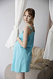 Сорочка для годування пологовий будинок Pregnant Style Dina 44 Бірюза, фото 3