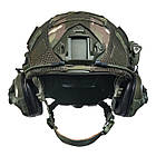 Шолом тактичний Fast Helmet NIJ IIIA + Навушники Earmor M31 MOD3 з чебурашкою + ліхтарик + кавер, фото 6
