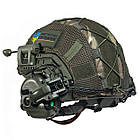 Шолом тактичний Fast Helmet NIJ IIIA + Навушники Earmor M31 MOD3 з чебурашкою + ліхтарик + кавер, фото 8