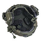 Шолом тактичний Fast Helmet NIJ IIIA + Навушники Earmor M31 MOD3 з чебурашкою + ліхтарик + кавер, фото 4
