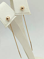 Золоті сережки, золоті сережки протяжки золоті сережки на ланцюжку