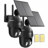 Камера Cooau 2szt Kamera Solarna Obrotowa Gsm 3G/4G Lte Sim 2K (G1PRO)