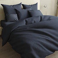 Двуспальное постельное белье KrisPol, бязь Lux на резинке 14127-2, графит (ромб)