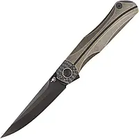 Bestech Knives Nóż Thyra Bronze Stonewash Titanium Carbon Fiber Black M390 By Kombou Bt2106C