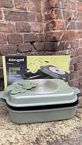 Гусятниця Ringel Zitrone Olive з кришкою сковородою-гриль 6+3 л (RG-2108-34 BL), фото 3
