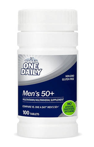 Вітаміни для чоловіків 21st Century One Daily Men's 50+ 100 таб США, фото 1