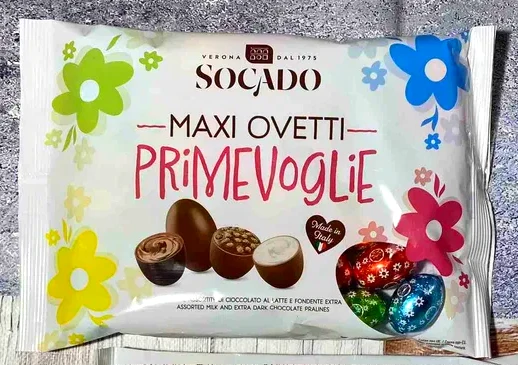 Цукерки Шоколадні яйця Сокадо Асорті Socado Primevoglie Maxi Ovetti Assortiti 1000 г Італія