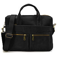 Тор! Мужская черная кожаная сумка для ноутбука RA-7122-3md TARWA