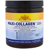 Комплекс для кожи, волос, ногтей Country Life Maxi-Collagen C A plus Biotin High Potency Fla ON, код: 7517626