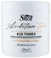 Экстрабелый обесцвечивающий порошок для волос, 10 тонов - Shot Ambition Tech 10 Tones Extra White Bleaching Po