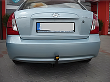 Фаркоп Hyundai Accent MC 2006-2011 (Хендай Акцент) польський, гак на болтах, фото 6