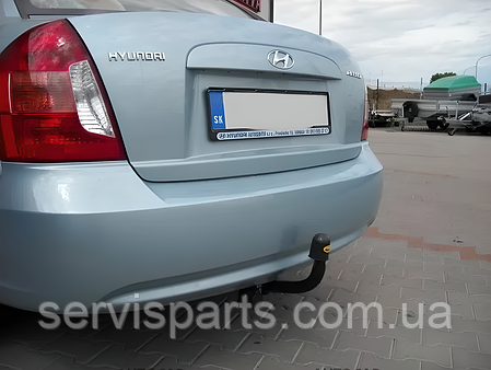 Фаркоп Hyundai Accent MC 2006-2011 (Хендай Акцент) польський, гак на болтах, фото 1