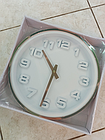 Настенные часы белые с золотым обрамлением (D-4981)