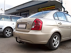 Фаркоп Hyundai Accent MC 2006-2011 (Хендай Акцент) польський, гак на болтах, фото 3