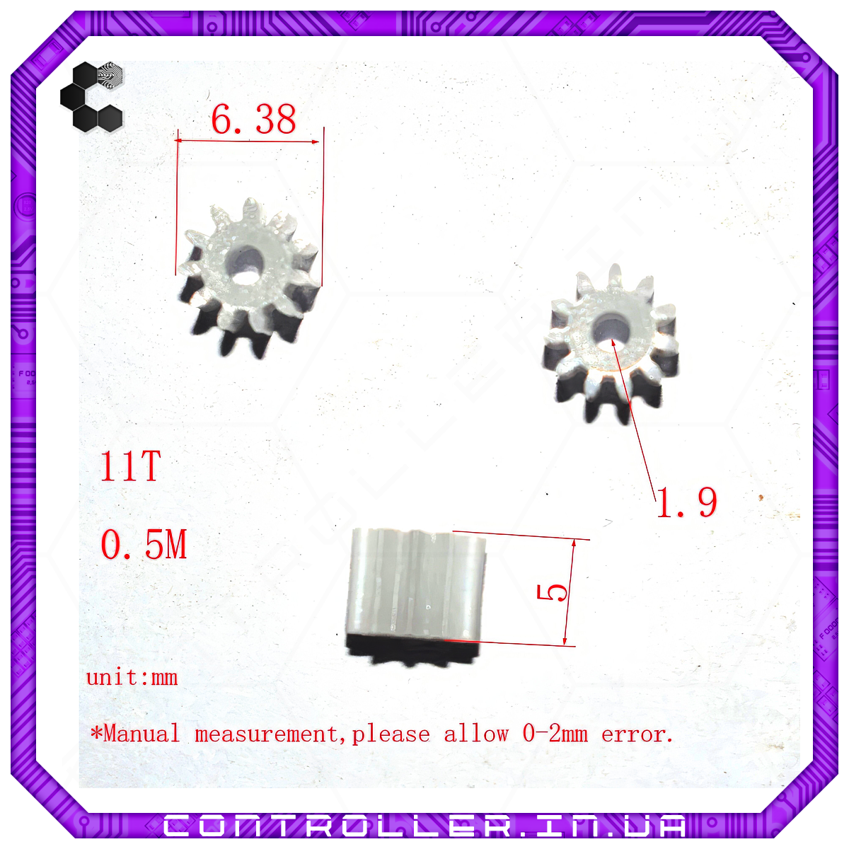 Пластикова шестерня 6.5 мм 11 зубів, фото 1