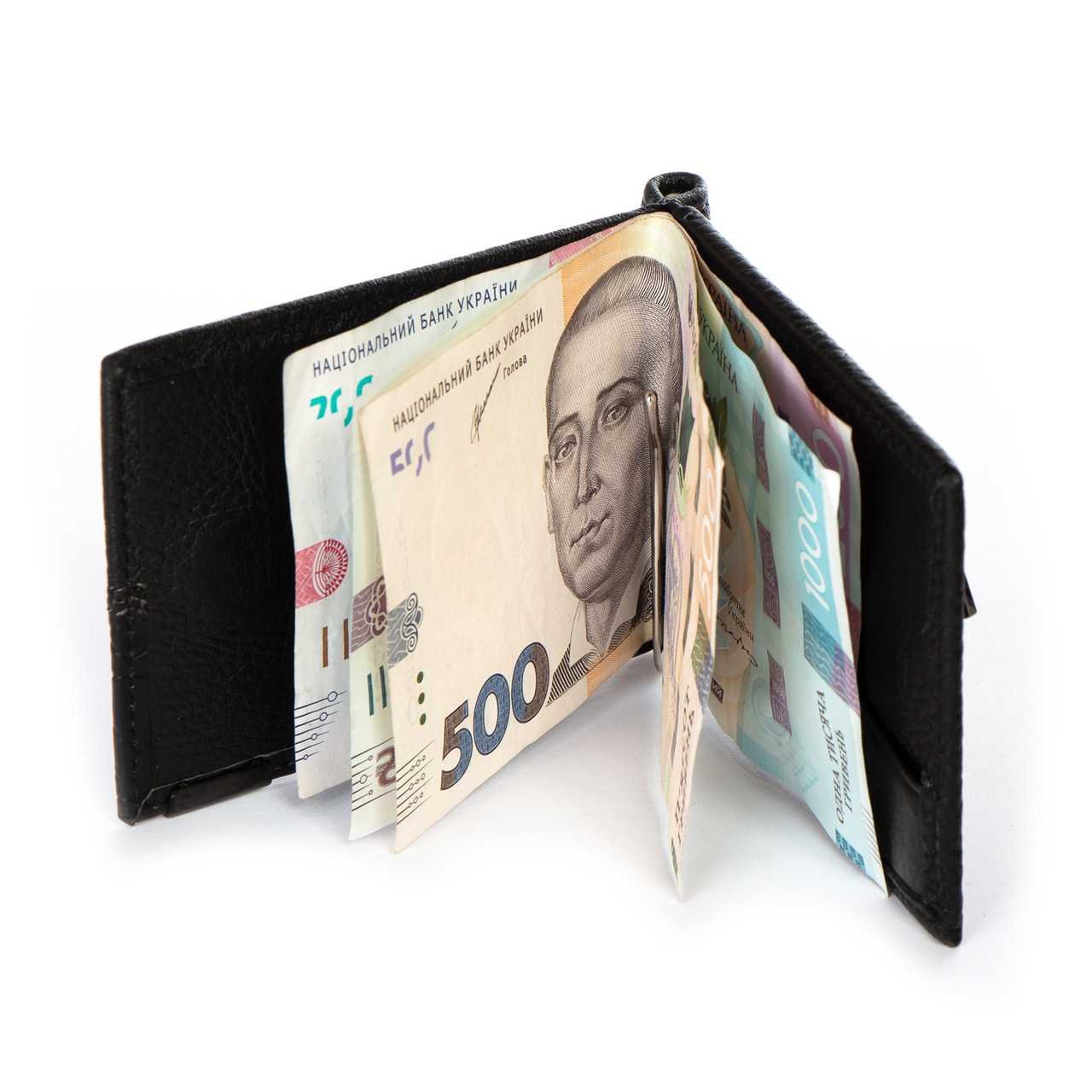 Чоловічий шкіряний гаманець із затискачем для банкнот монетниця зовні на блискавці Bretton 168-L25A