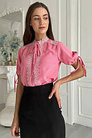 Нарядная красивая женская блузка цвет розовый р. M