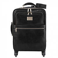 Тор! Дорожный кожаный чемодан на 4х колесах TL Voyager TL141911 Tuscany (Черный)