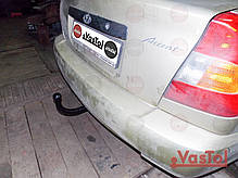 Фаркоп Hyundai Accent LC 2000-2006 (Хендай Акцент) без підрізу бампера, фото 6