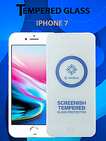 Защитное стекло для Айфон 7 Белый, iPhone 7 White ( Premium Tempered 6D Glass )