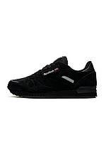 Мужские кроссовки Reebok Classic Black черные повседневные замшевые кроссовки рибок 44