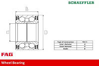 Подшипник ступицы(передн) Audi A4 B5 седан (8D2) (1994 - 2001), FAG (713610030)