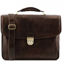 Кожаный мужской портфель мультифункциональный Alessandria Tuscany TL142067 (Темно-коричневый) r_15726
