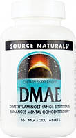 DMAE (ДМАЕ, Диметиламіноетанол) Source Naturals, 100 таблеток. Зроблено в США.