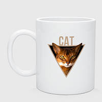 Кружка с принтом керамическая «Абиссинская кошка дикого окраса»