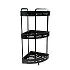 Полиця 3-ярусна Homax кутова алюмінієва чорна 237х237х570 (EBA-3530 BL), фото 2