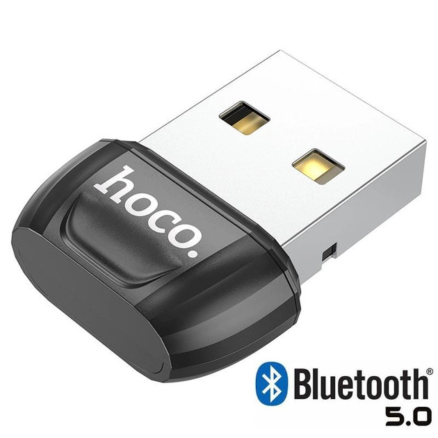 Bluetooth адаптер USB для комп'ютера, ноутбука Hoco UA18 (10m, 3.0Mbps Bluetooth 5.0). Black